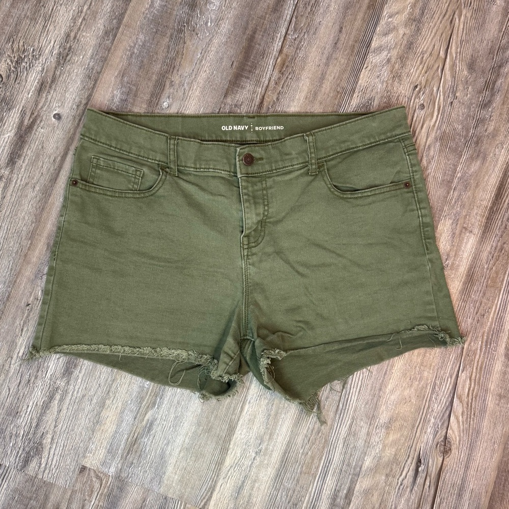 Old Navy Olive Green Boyfriend Jean Shorts